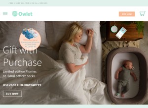 How owletcare.com looks like on a tablet such as an iPad.