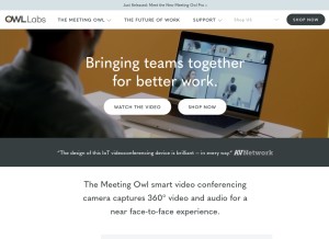 How owllabs.com looks like on a tablet such as an iPad.