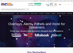 How own3d.tv looks like on a tablet such as an iPad.