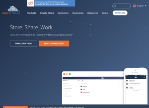 How owncloud.com looks like on a tablet such as an iPad.