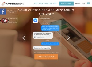 How ownerlistens.com looks like on a tablet such as an iPad.