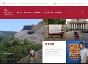 How owu.edu looks like on a tablet such as an iPad.
