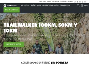 How oxfamintermon.org looks like on a tablet such as an iPad.