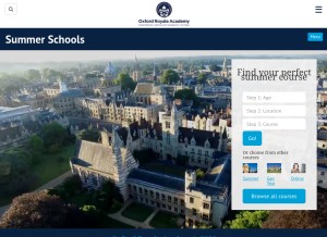 How oxford-royale.com looks like on a tablet such as an iPad.