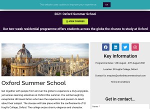 How oxfordintsummerschool.com looks like on a tablet such as an iPad.