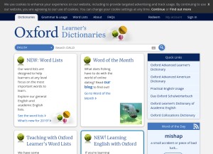 How oxfordlearnersdictionaries.com looks like on a tablet such as an iPad.