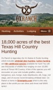 How oxhuntingranch.com looks like on a mobile device such as an iPhone.