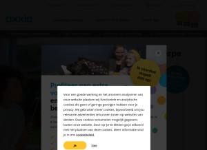 How oxxio.nl looks like on a tablet such as an iPad.