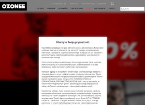 How ozonee.pl looks like on a tablet such as an iPad.