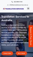 How oztranslationservices.com.au looks like on a mobile device such as an iPhone.