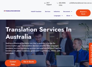 How oztranslationservices.com.au looks like on a tablet such as an iPad.