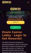 How ozwin.co looks like on a mobile device such as an iPhone.
