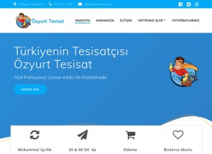 How ozyurttesisat.com looks like on a tablet such as an iPad.