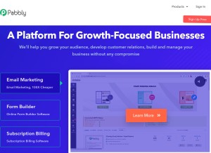 How pabbly.com looks like on a tablet such as an iPad.