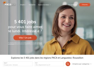 How pacajob.com looks like on a tablet such as an iPad.