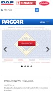 How paccar.com looks like on a mobile device such as an iPhone.