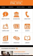 How pacific.edu looks like on a mobile device such as an iPhone.