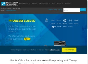 How pacificoffice.com looks like on a tablet such as an iPad.