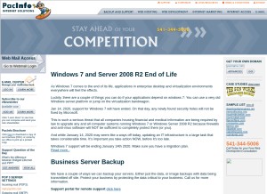 How pacinfo.com looks like on a tablet such as an iPad.