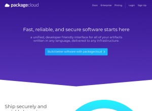 How packagecloud.io looks like on a tablet such as an iPad.