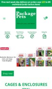 How packagepets.com looks like on a mobile device such as an iPhone.