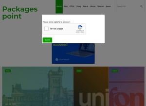 How packagespoint.com looks like on a tablet such as an iPad.