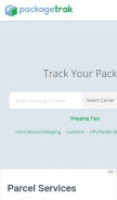 How packagetrak.com looks like on a mobile device such as an iPhone.