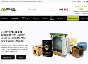 How packagingmines.com looks like on a tablet such as an iPad.