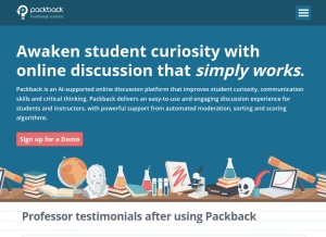 How packback.co looks like on a tablet such as an iPad.