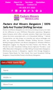 How packers-and-movers-bangalore.in looks like on a mobile device such as an iPhone.