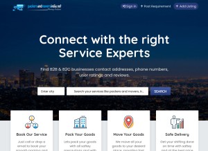 How packersandmoversindia.net looks like on a tablet such as an iPad.