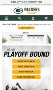 How packersproshop.com looks like on a mobile device such as an iPhone.