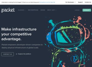 How packet.com looks like on a tablet such as an iPad.