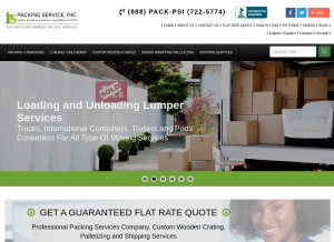 How packingserviceinc.com looks like on a tablet such as an iPad.