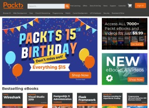 How packtpub.com looks like on a tablet such as an iPad.
