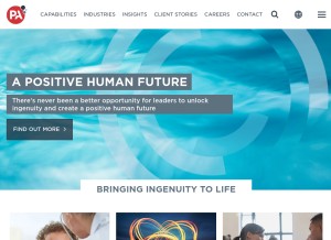 How paconsulting.com looks like on a tablet such as an iPad.