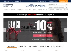 How pacoperfumerias.com looks like on a tablet such as an iPad.