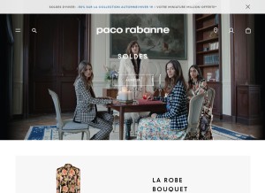 How pacorabanne.com looks like on a tablet such as an iPad.