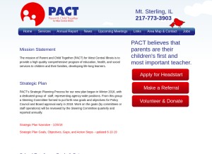 How pactheadstart.com looks like on a tablet such as an iPad.