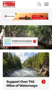 How paddling.com looks like on a mobile device such as an iPhone.