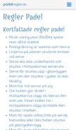 How padelregler.se looks like on a mobile device such as an iPhone.