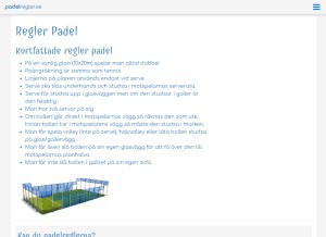 How padelregler.se looks like on a tablet such as an iPad.