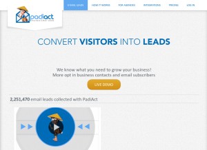 How padiact.com looks like on a tablet such as an iPad.