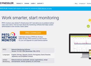 How paessler.com looks like on a tablet such as an iPad.
