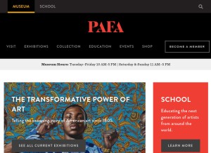 How pafa.org looks like on a tablet such as an iPad.