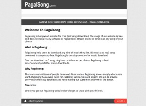 How pagalsong.mobi looks like on a tablet such as an iPad.