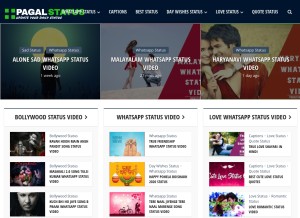 How pagalstatus.com looks like on a tablet such as an iPad.