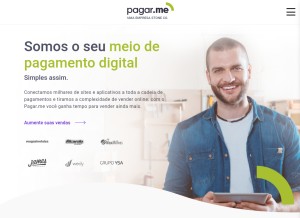 How pagar.me looks like on a tablet such as an iPad.