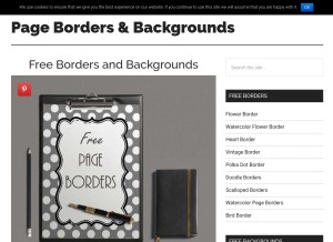How page-borders.com looks like on a tablet such as an iPad.
