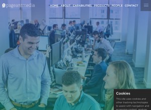 How pageantmedia.com looks like on a tablet such as an iPad.